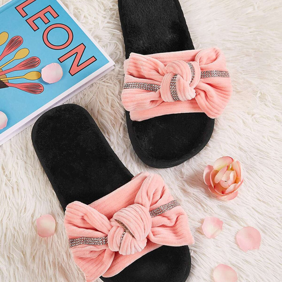 Angela Anne Shoes - 🌸Victoria Gift🌸 Rhinestone & Bow Slipper Sandal